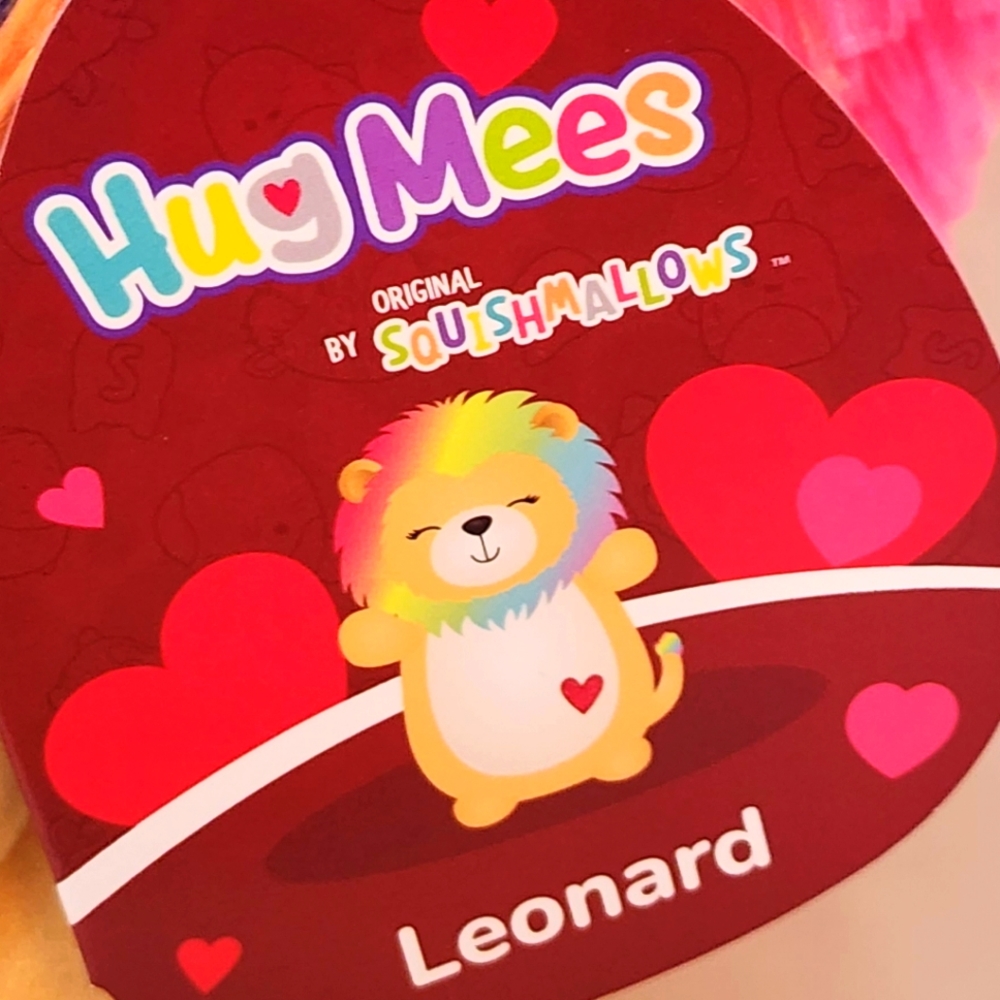 ❤️ LEONARD 🦁 10" Rainbow Lion HugMees w Heart Valentine 2024 Squishmallow NWT - Picture 2 of 8
